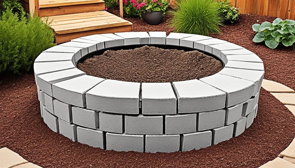 easy fire pit construction with cinder blocks