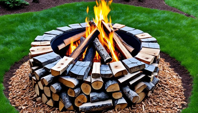 how to stack wood in a fire pit