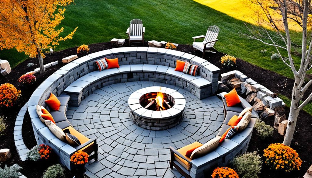 outdoor fire pit using cinder blocks