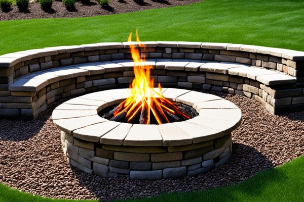 base for fire pit on grass
