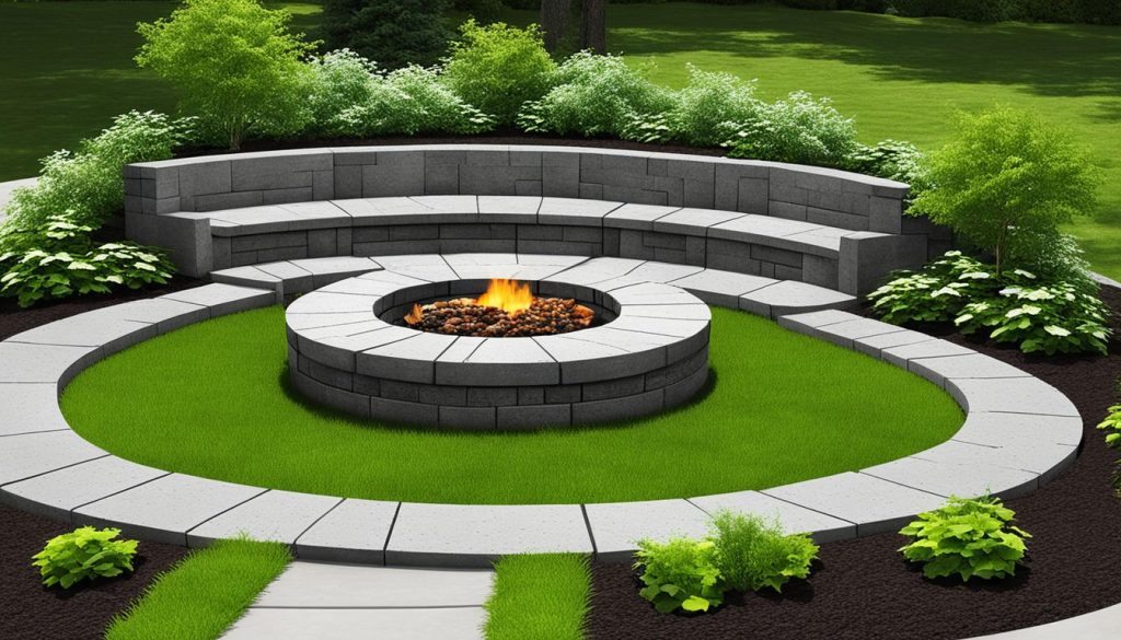 concrete fire pit seating