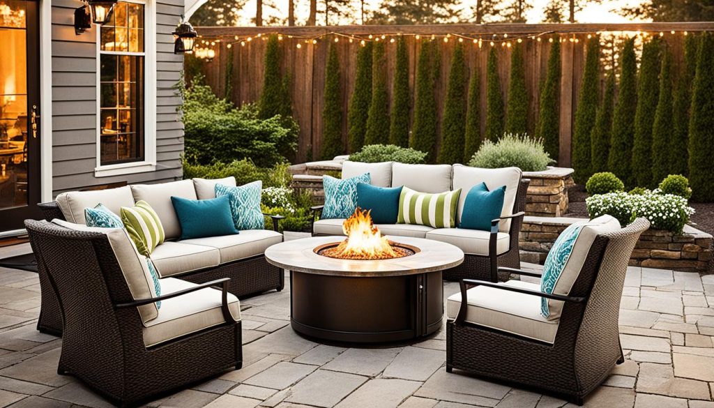 firepit table and chairs