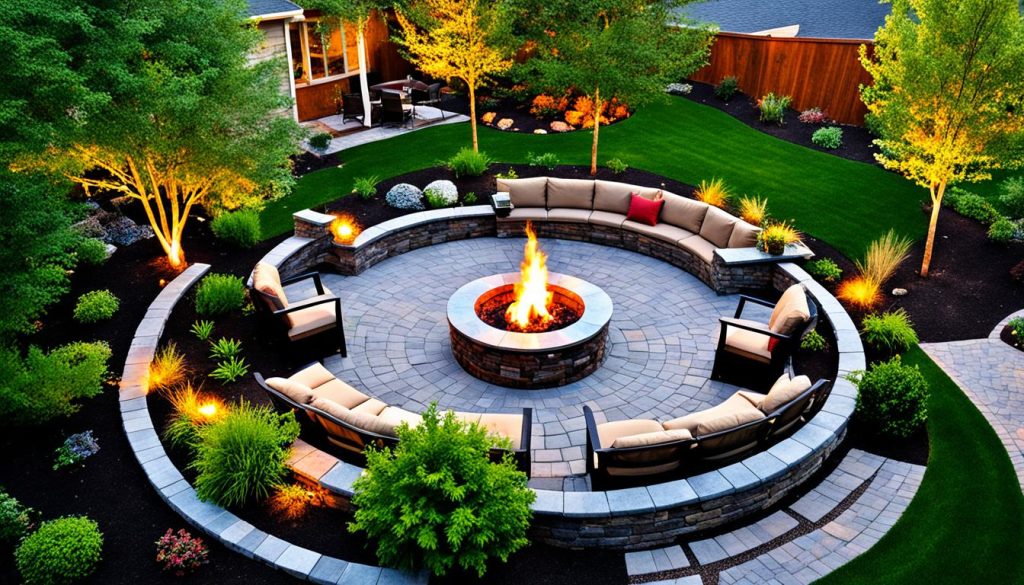 outdoor river rock fire pit