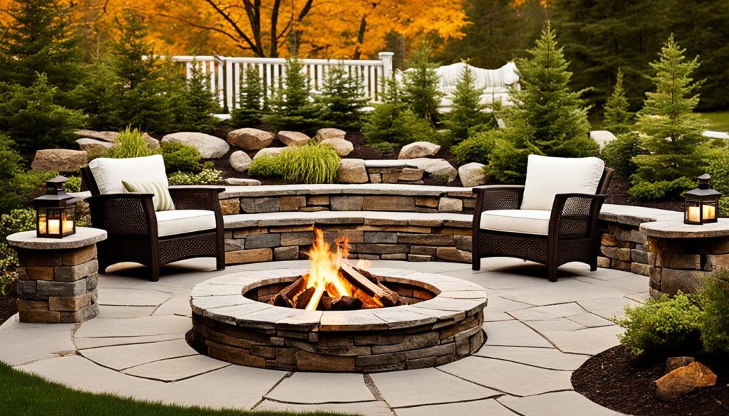 rustic fire pit in busy outdoor areas