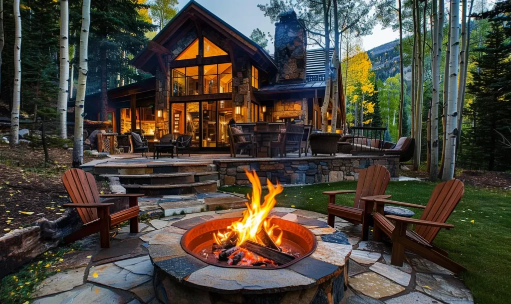 rustic-fire-pits-with-a-chimney-for-the-cabin
