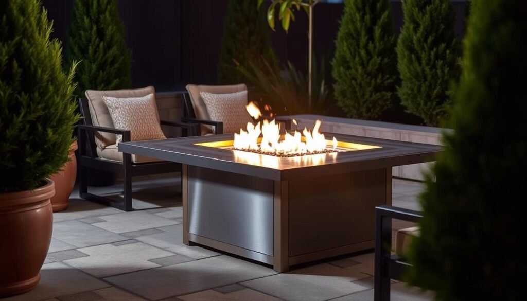 gas fire pit setup
