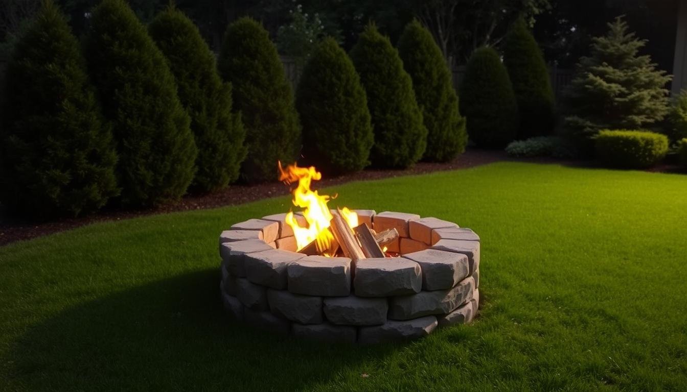 how far should fire pit be from house