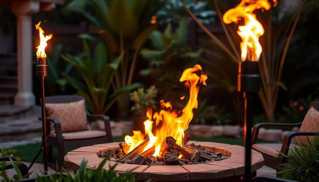 tiki torch fire pit