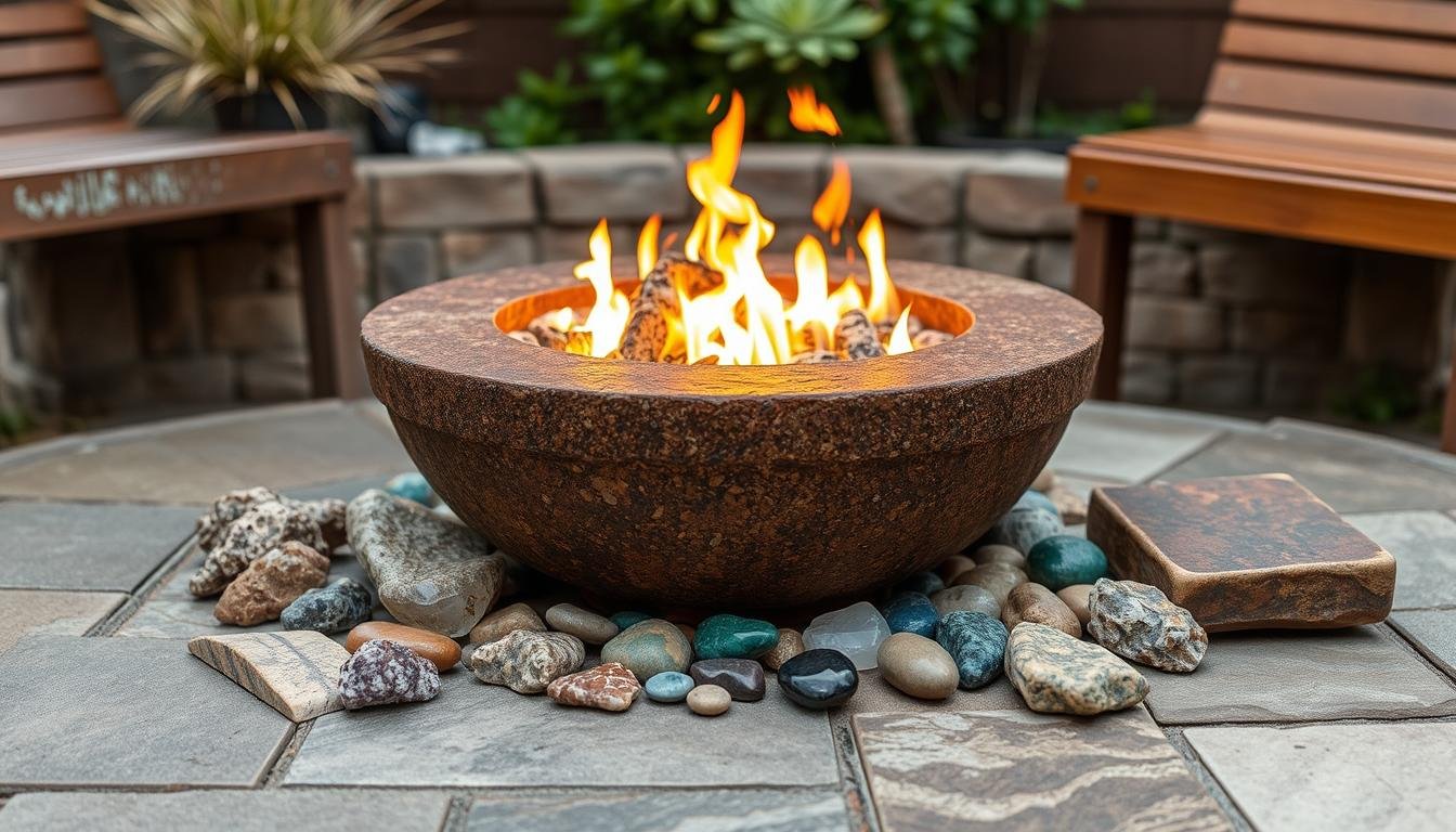 Fire pit glass rocks alternatives