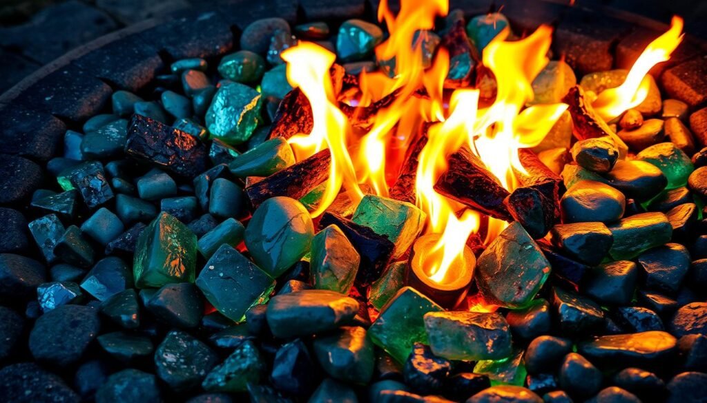 fire pit glass rocks alternatives