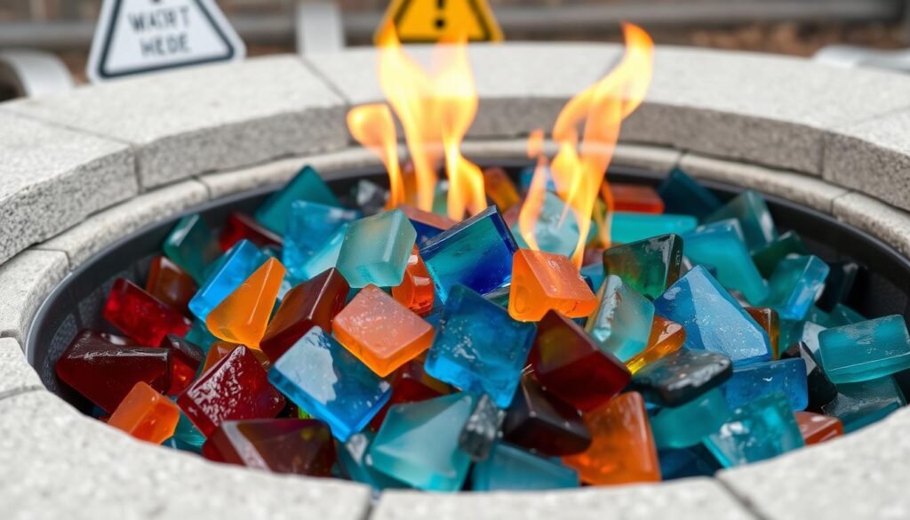 fire pit glass safety