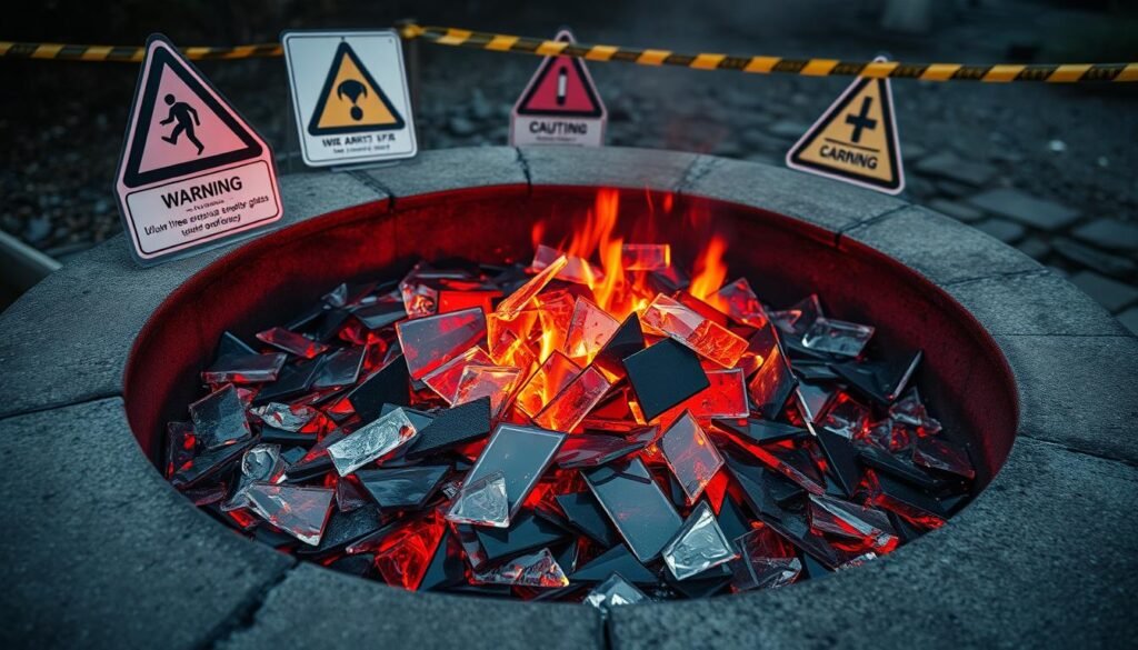 fire pit glass safety